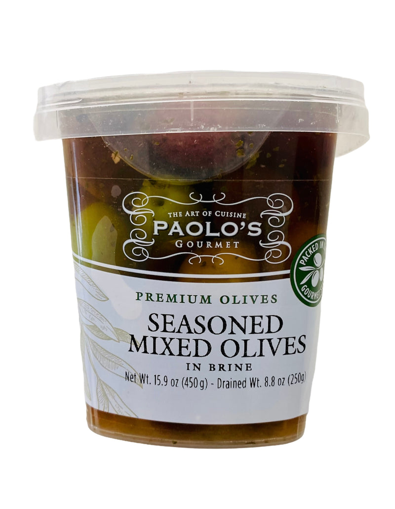 Paolos Olives Mixed Seasoned Plastic Container