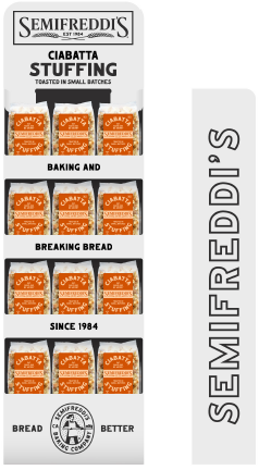 Semifreddi's Ciabatta Holiday Bread Stuffing Shipper