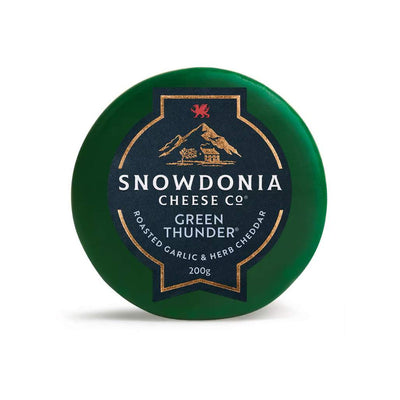Snowdonia Green Thunder Garlic & Herb Cheddar Green Wax