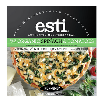 Esti Organic spinach and tomatoes pizza