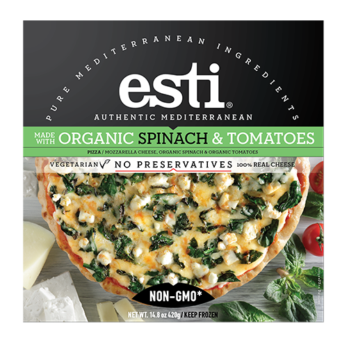 Esti Organic spinach and tomatoes pizza